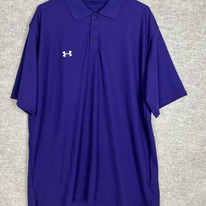 Under Armour Men's Purple Polo Shirt- Size Large
